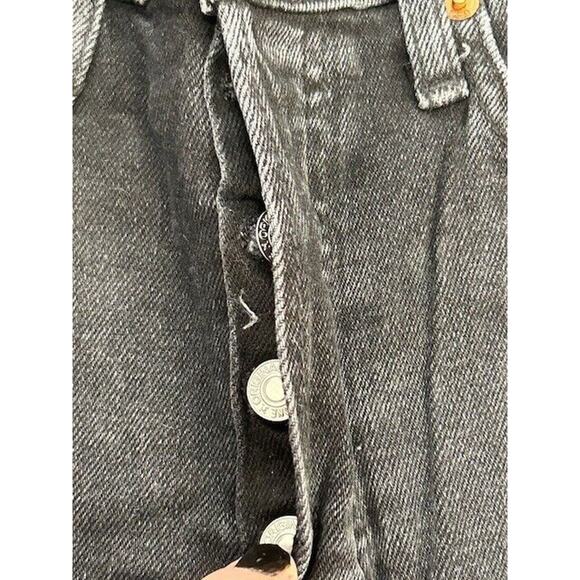 RE/DONE Womens 70s Stove Pipe Straight Leg Jeans Raw Hem Denim Black Size 25 NWT - Picture 4 of 11